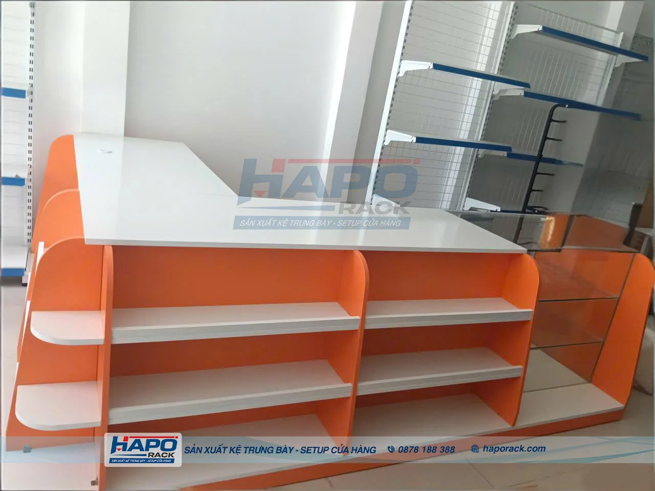 Bàn Thu Ngân Mini Mart 2027 – Gọn Đẹp, Tối Ưu Diện Tích