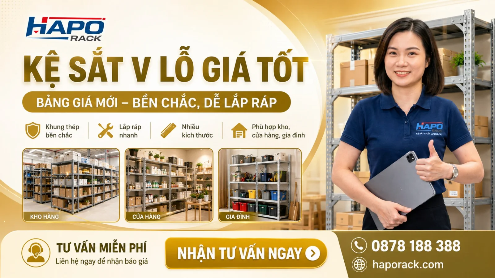 Báo Giá Kệ Sắt V Lỗ – Cập Nhật Mẫu Mới, Bền Chắc, Dễ Lắp Ráp