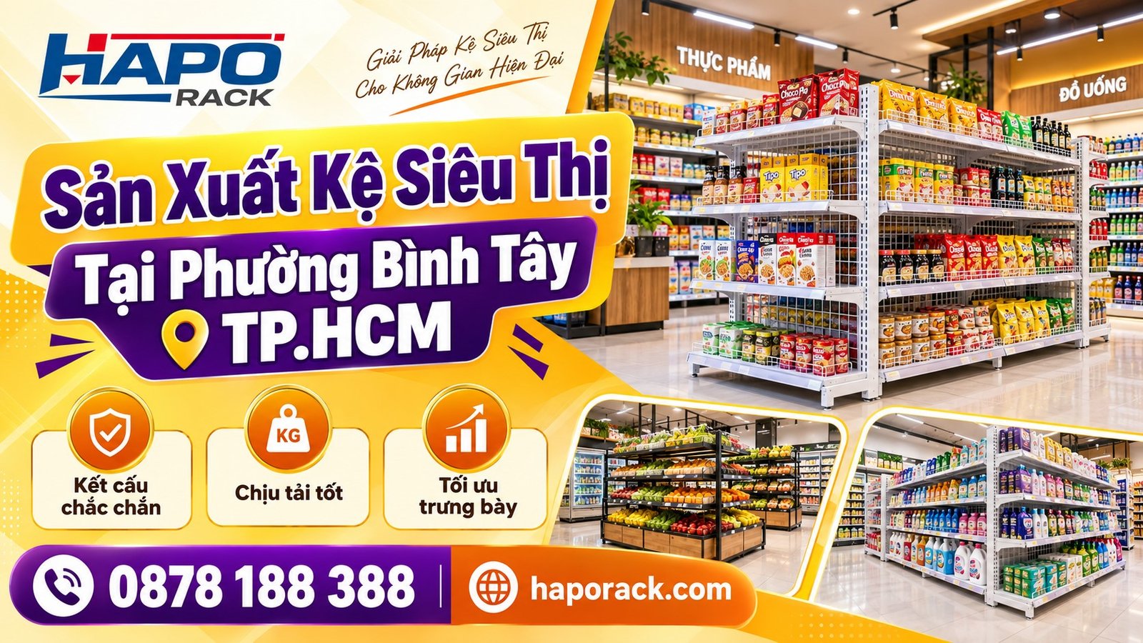 Sản Xuất Kệ Siêu Thị Tại Phường Bình Tây TP.HCM Giá Tốt