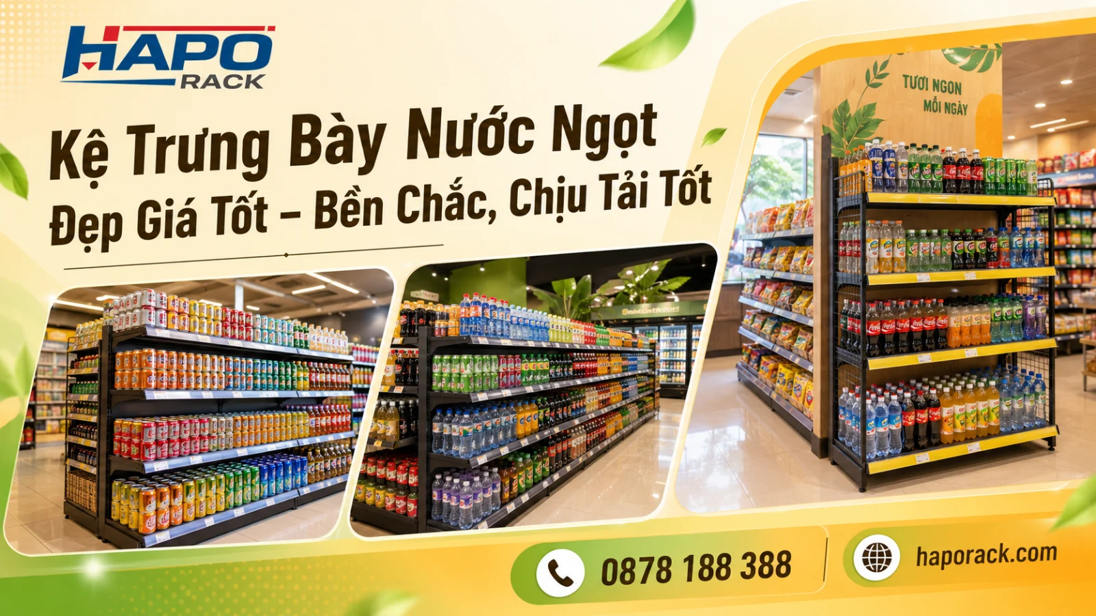 Giá Kệ Trưng Bày Nước Ngọt Đẹp – Mẫu Bền Chắc, Dễ Lắp Đặt