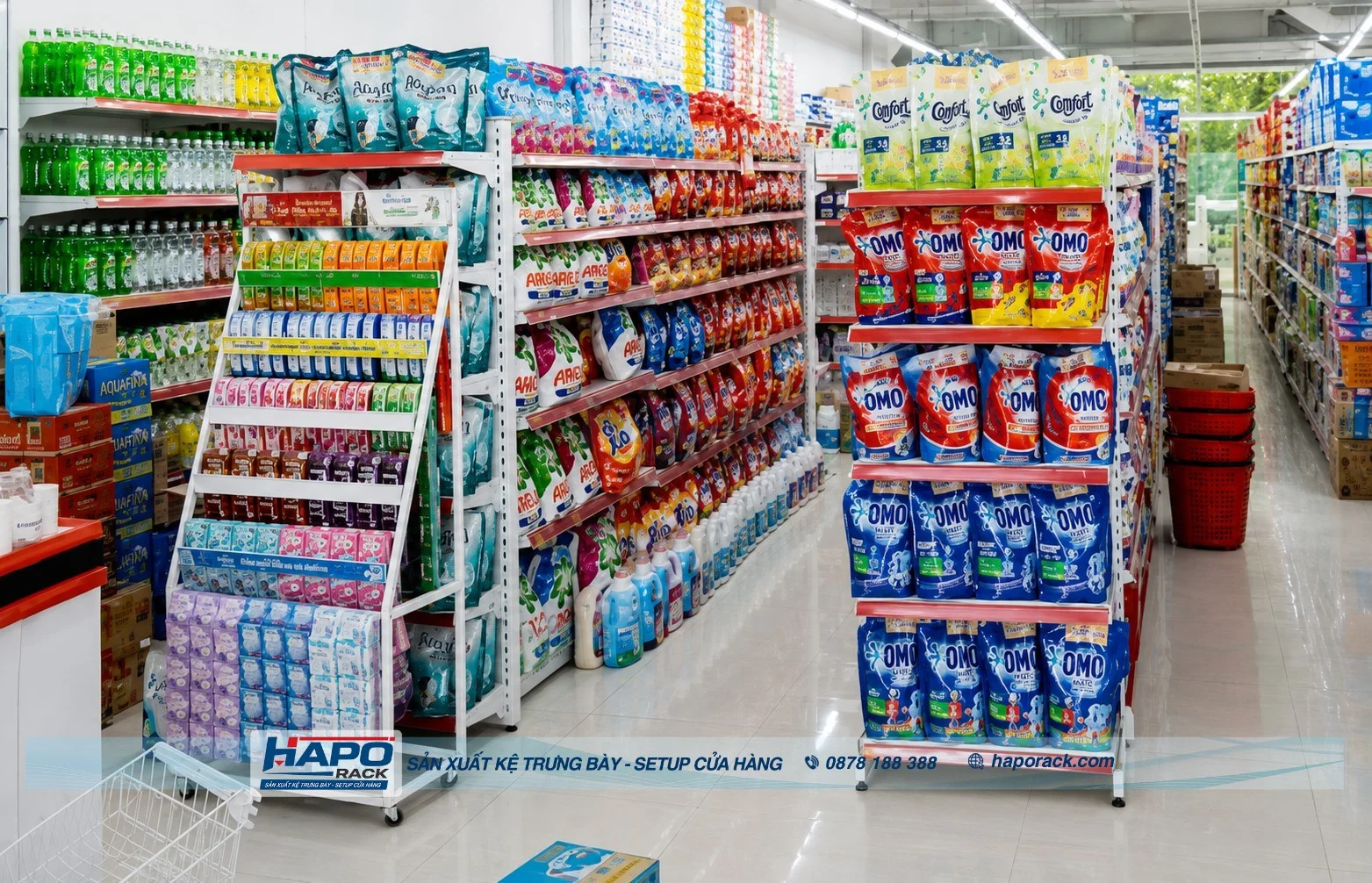 Kệ Bán Dầu Gội Gọn Đẹp – Tối Ưu Trưng Bày Cho Tạp Hóa