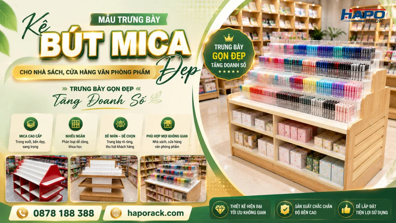 Kệ Bút Nhiều Ngăn Cho Cửa Hàng VPP – Gọn Đẹp, Tiết Kiệm Diện Tích