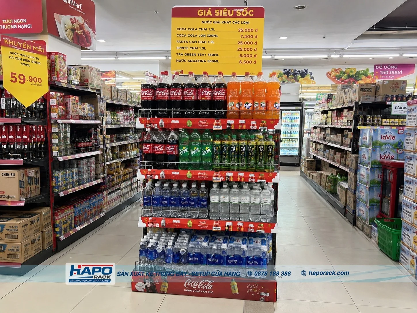 Kệ Để Nước Ngọt Cho Cửa Hàng Tạp Hóa – Gọn Đẹp, Chịu Tải Cao