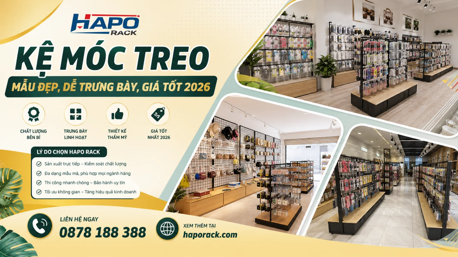 Kệ Móc Treo Đẹp – Trưng Bày Gọn, Linh Hoạt, Dễ Lựa Chọn
