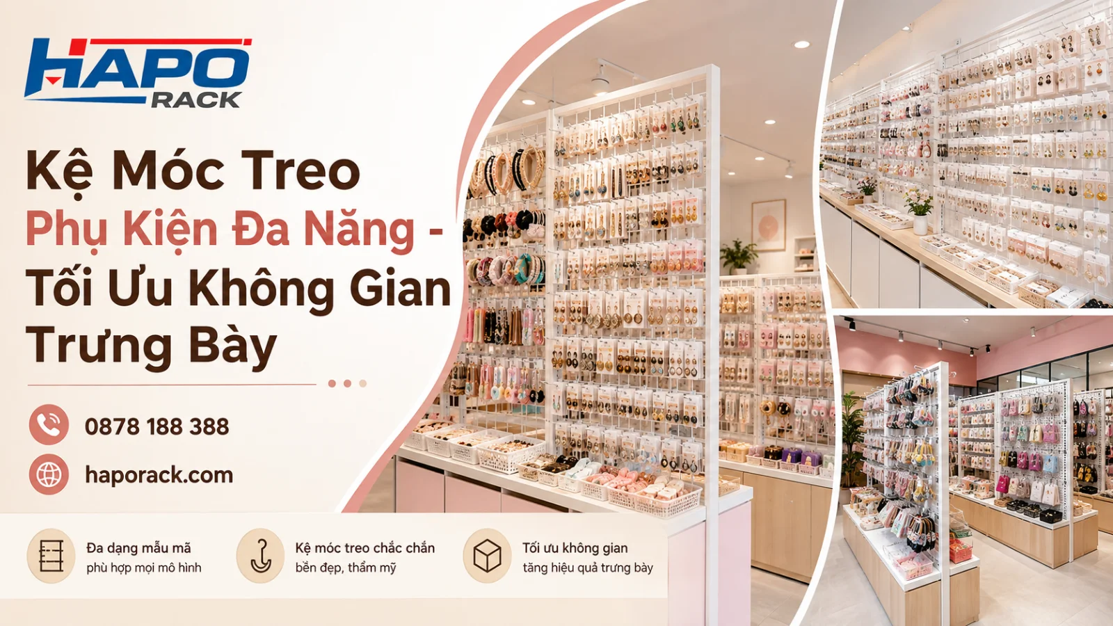 Kệ Móc Treo Phụ Kiện Đa Năng – Tối Ưu Không Gian Trưng Bày