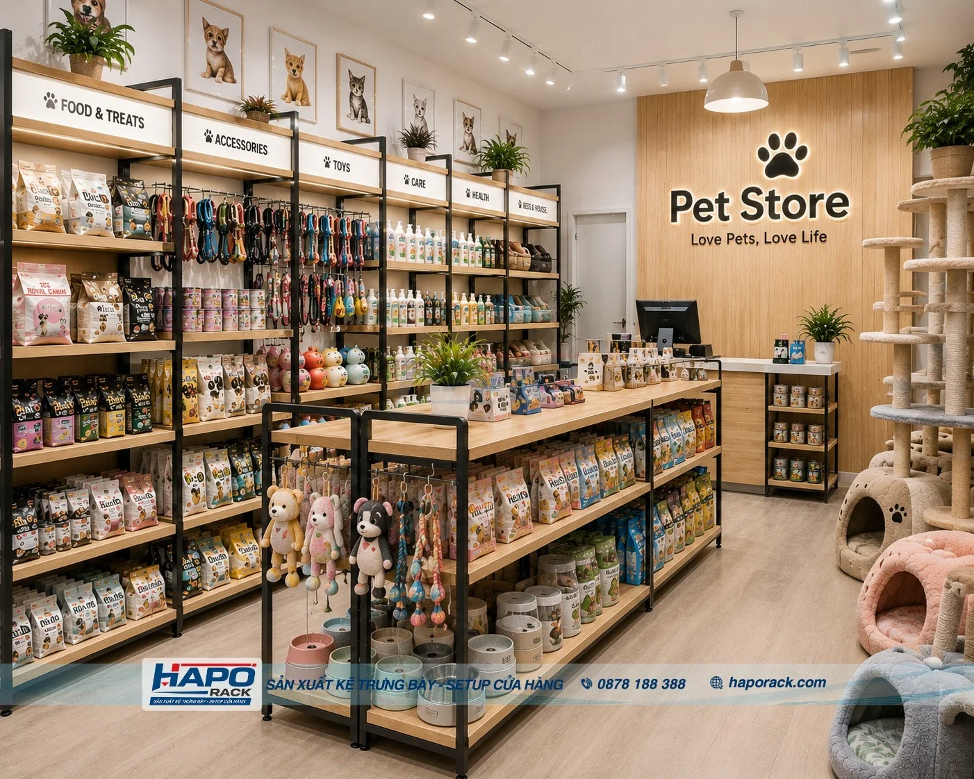 Kệ Pet Shop Giá Tốt 2027 – Kệ Cửa Hàng Thú Cưng Đẹp, Bền