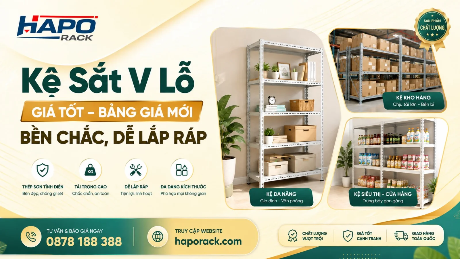 Kệ Sắt Lắp Ghép Giá Tốt – Dễ Tháo Lắp, Bền Chắc, Tiện Sử Dụng