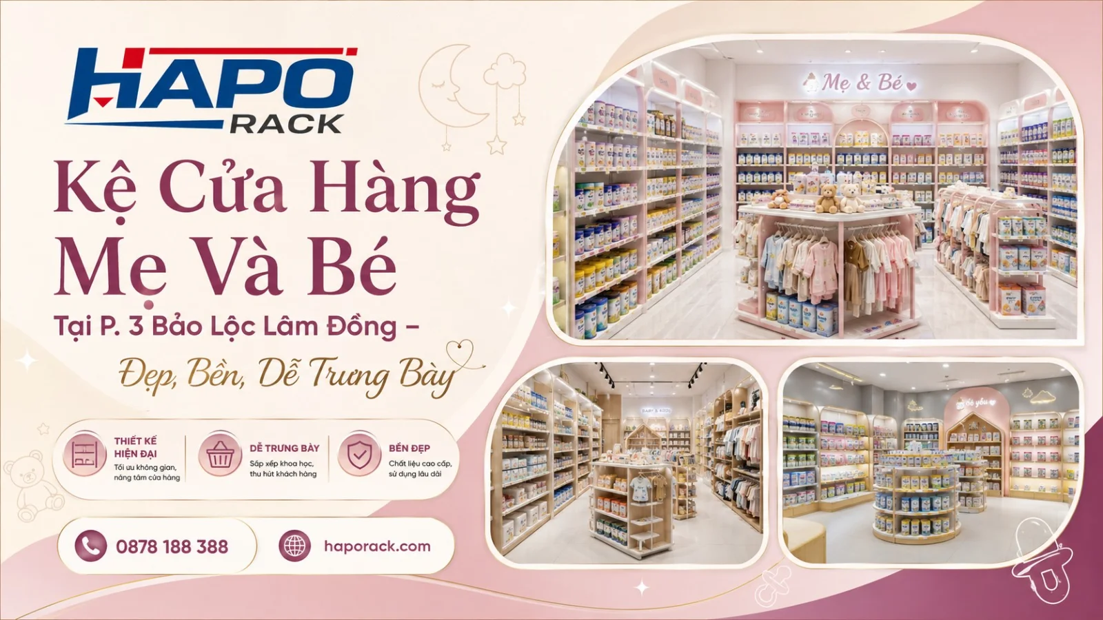 Kệ Shop Mẹ Và Bé P. 3 Bảo Lộc Lâm Đồng – Thiết Kế Hiện Đại, Bền Đẹp, Dễ Sử Dụng
