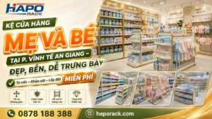 Kệ Shop Mẹ Và Bé P. Vĩnh Tế An Giang – Giải Pháp Trưng Bày Gọn Đẹp, Hiện Đại