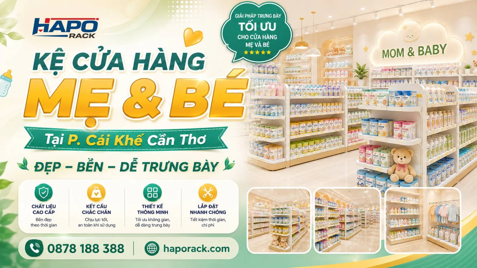 Kệ Shop Mẹ Và Bé Tại P. Cái Khế TP. Cần Thơ Đẹp, Dễ Trưng Bày