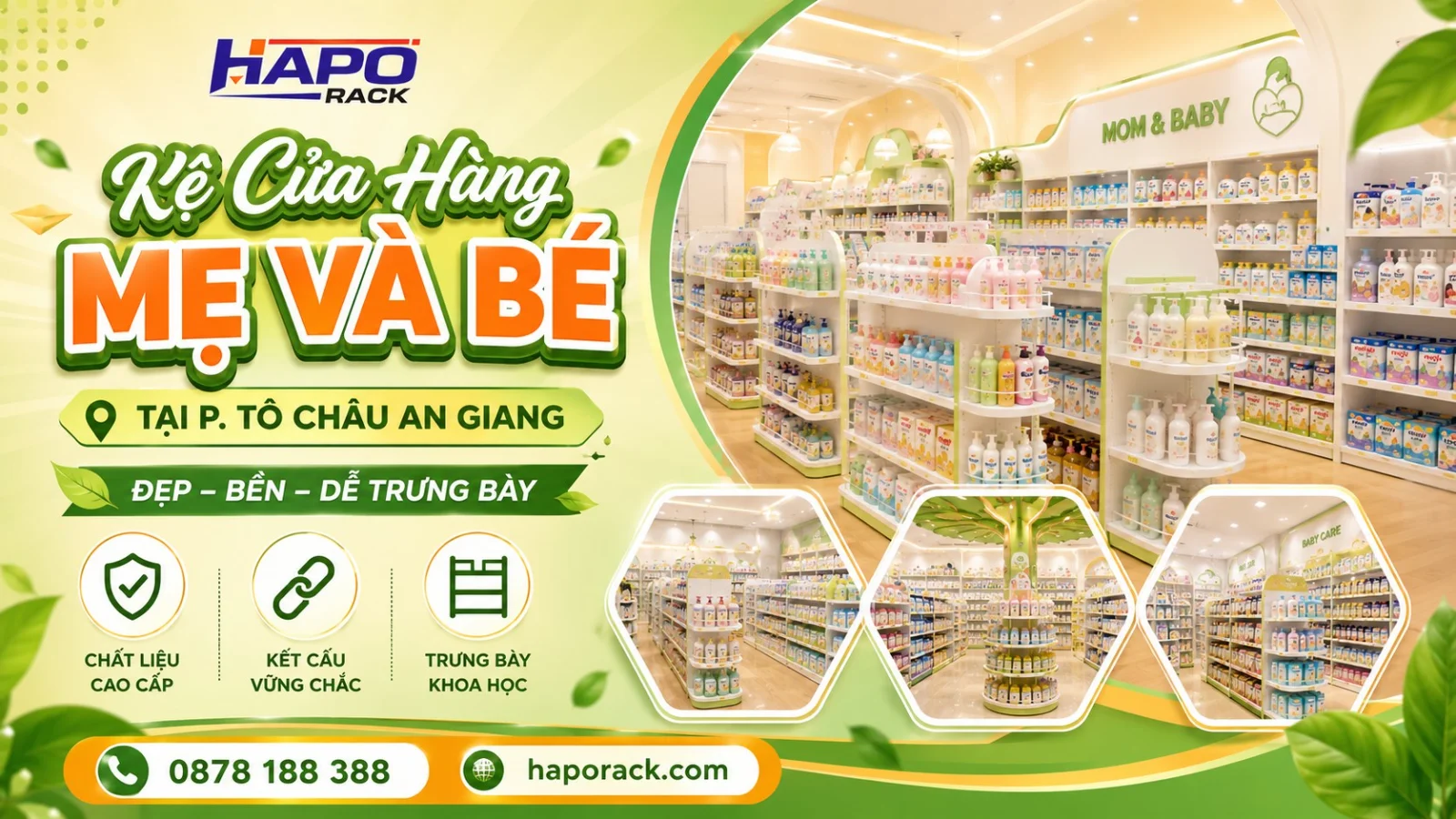 Kệ Shop Mẹ Và Bé Tại P. Tô Châu An Giang Bền Đẹp, Dễ Trưng Bày