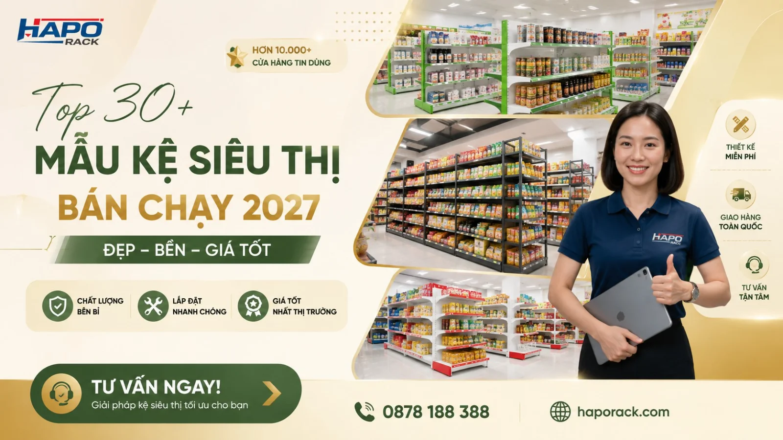 Kệ Siêu Thị 2027 – Top 30+ Mẫu Đẹp, Bền, Dễ Bố Trí