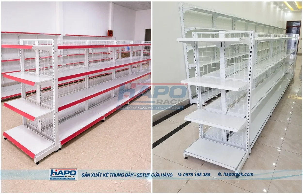 Kệ Siêu Thị Đầu Dãy – Tăng Diện Tích Trưng Bày, Tối Ưu Không Gian Cửa Hàng