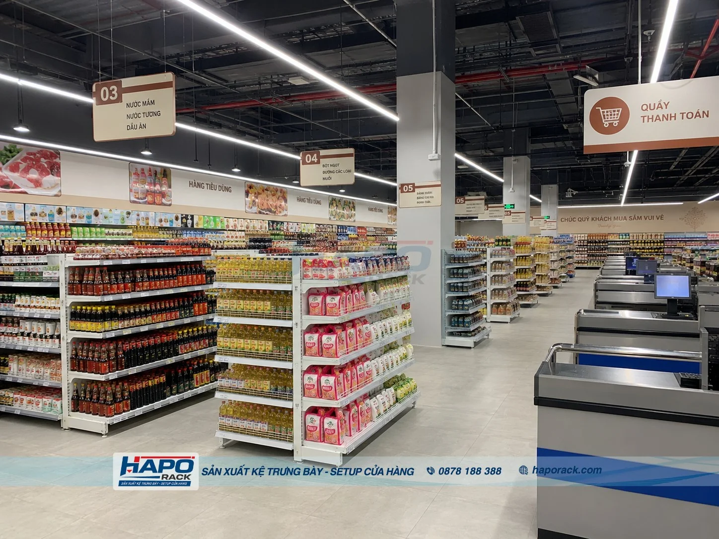 Kệ Siêu Thị HAPO Rack – Báo Giá, Thiết Kế Và Thi Công 2026