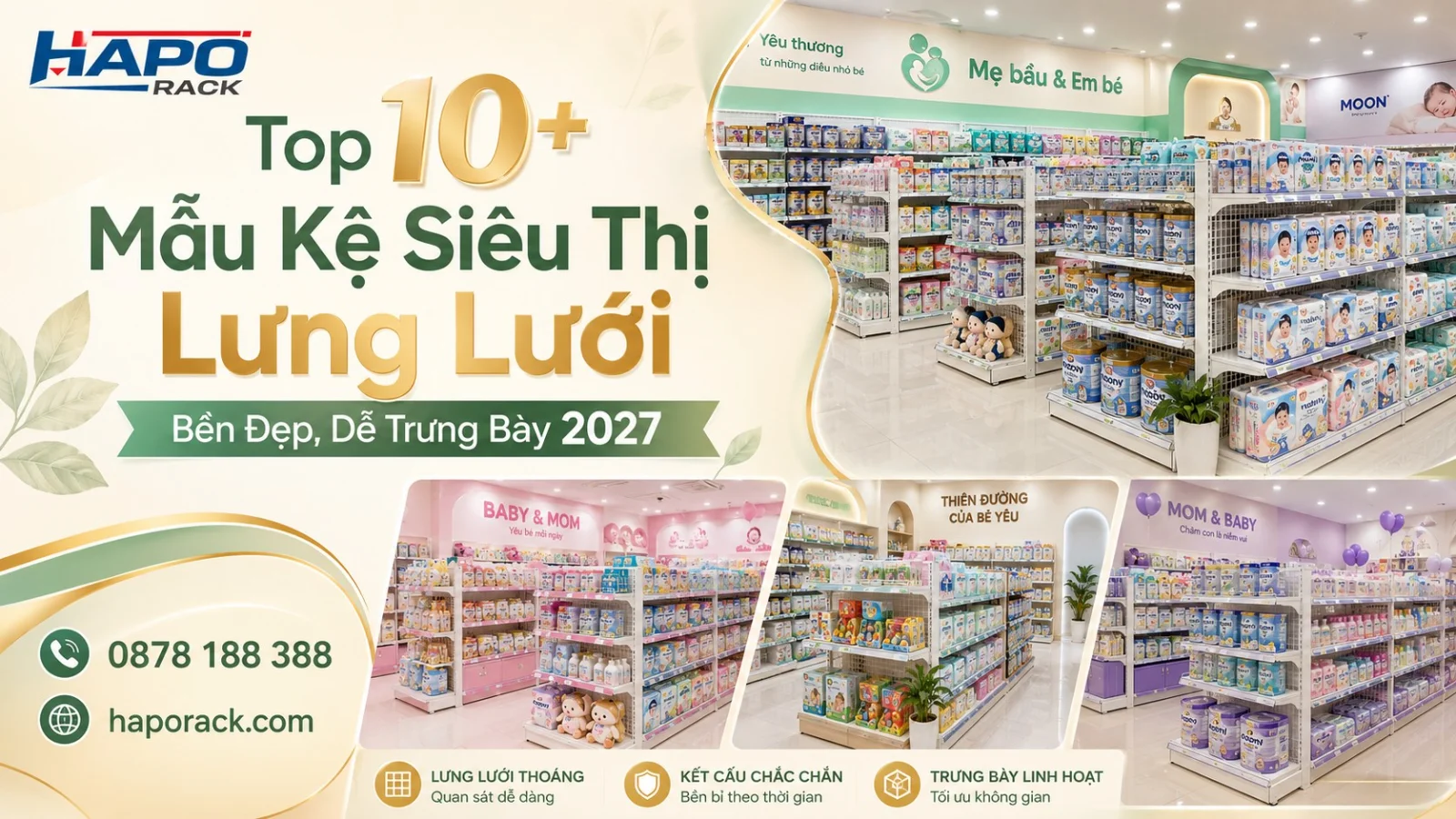 Kệ Siêu Thị Lưng Lưới Đôi Giá Rẻ – Mẫu Đẹp Cho Siêu Thị Mini 2027