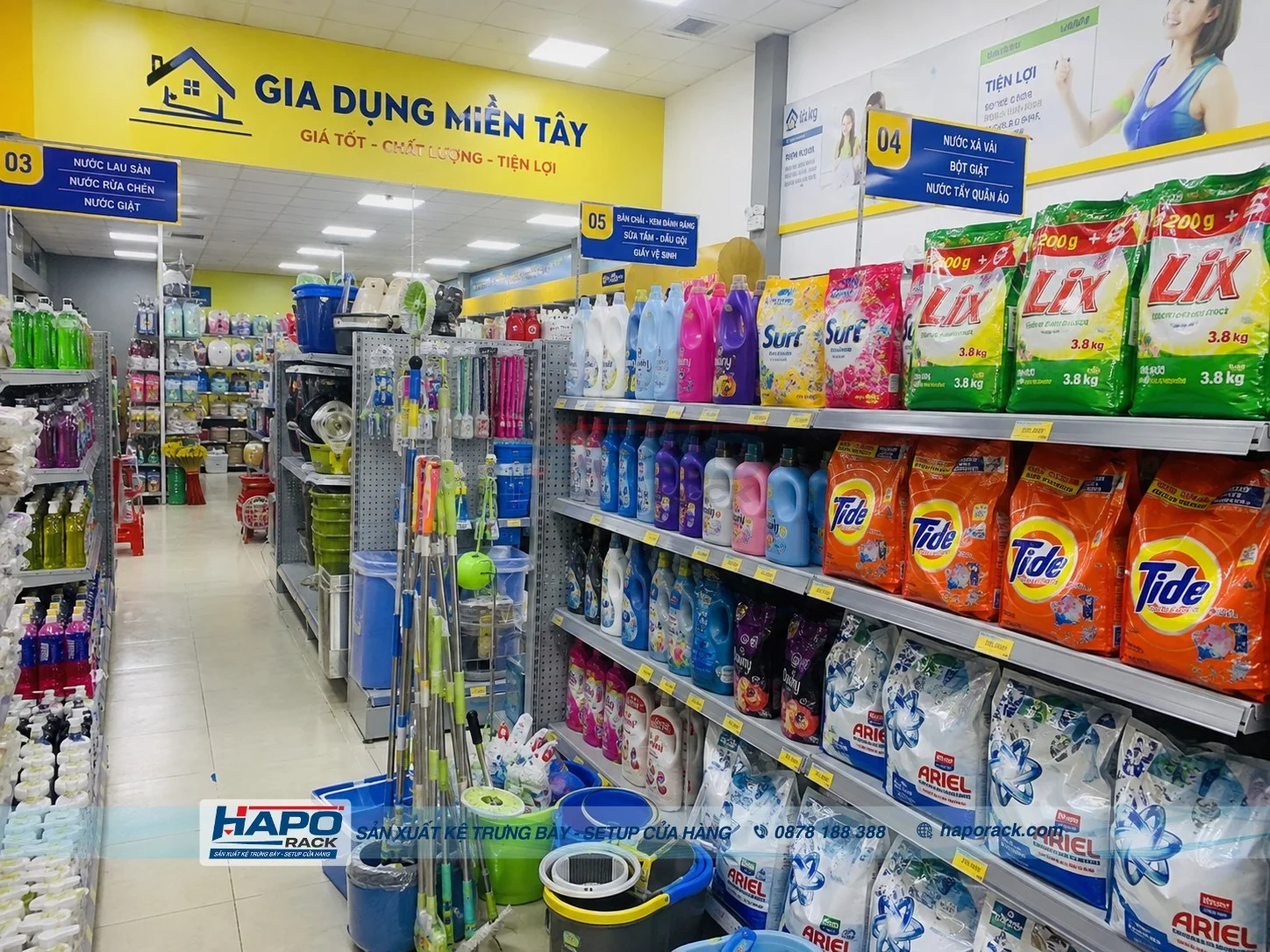 Kệ Siêu Thị Lưng Tôn Lỗ Đẹp, Bền, Dễ Bố Trí Hàng Hóa