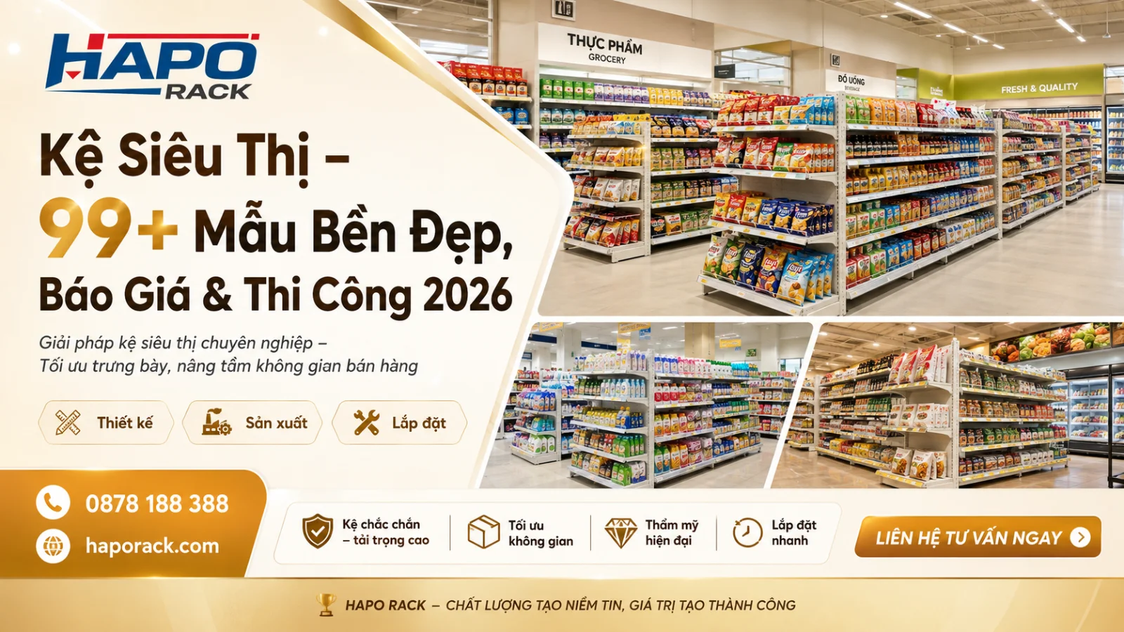 Kệ Siêu Thị – Mẫu Đẹp, Giá Tốt, Thiết Kế Theo Mặt Bằng 2026