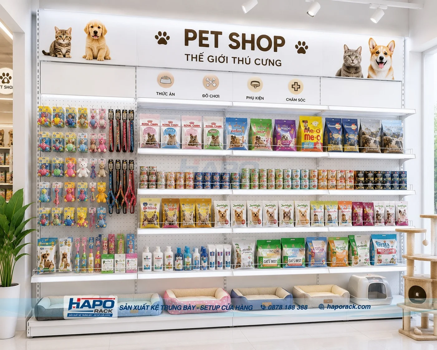 Kệ Thú Cưng Đẹp 2027 – Giải Pháp Trưng Bày Pet Shop Gọn Gàng