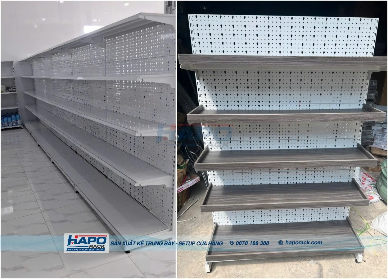 Kệ Tôn Đục Lỗ Trưng Bày – Giải Pháp Gọn Đẹp Cho Cửa Hàng