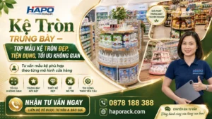 Kệ Tròn Giữa Nhà – Mẫu Kệ Trưng Bày Gọn Đẹp, Dễ Sắp Xếp