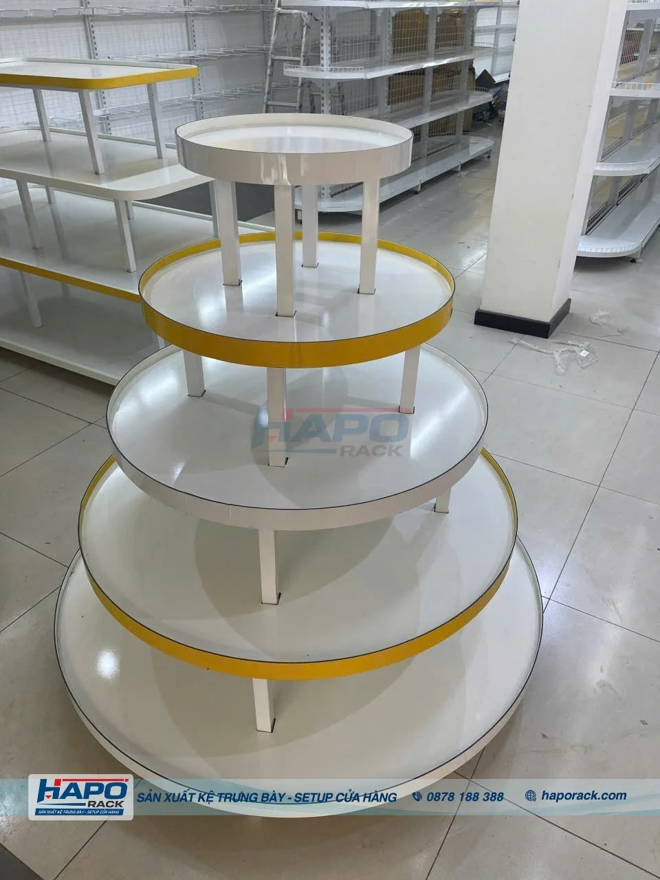 Kệ Tròn Trưng Bày Đa Tầng – Mẫu Đẹp, Chắc Chắn, Dễ Sử Dụng