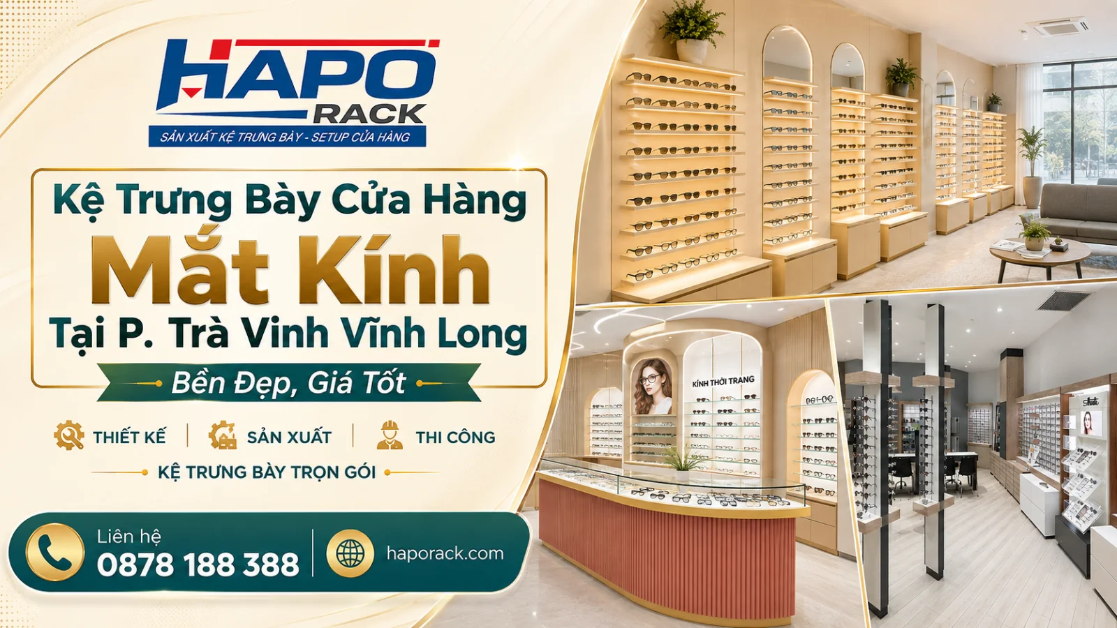 Kệ Trưng Bày Cửa Hàng Mắt Kính Tại P. Trà Vinh Vĩnh Long Đẹp, Hiện Đại