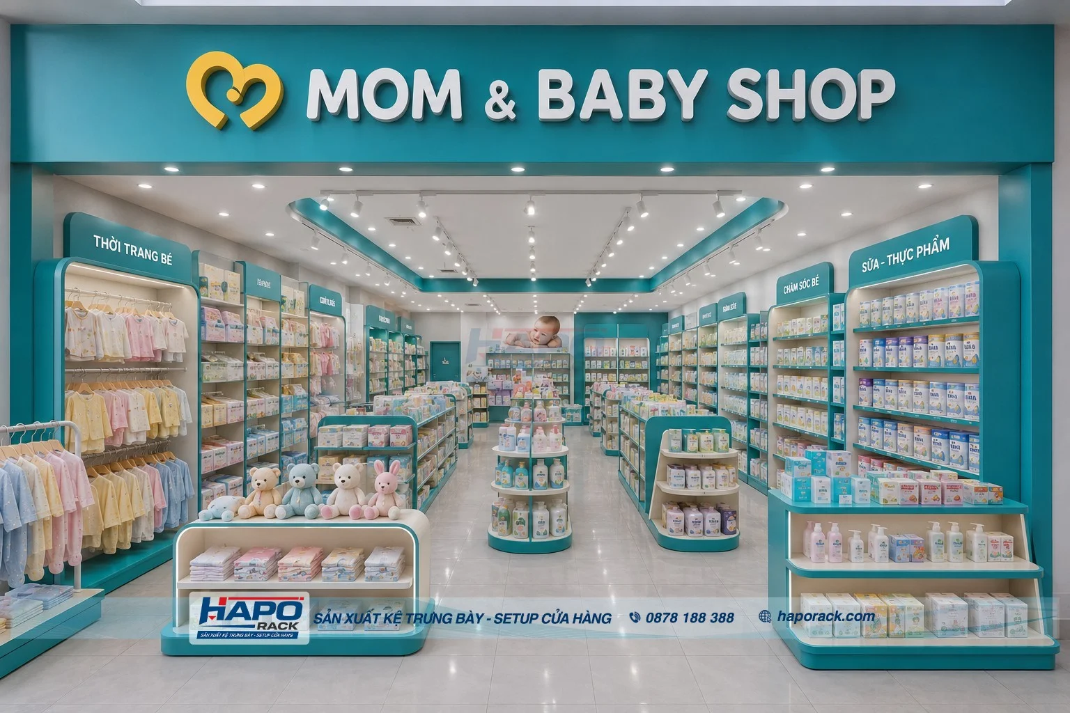 Kệ Trưng Bày Cửa Hàng Mẹ Và Bé Tại P. Long An Tây Ninh – Bền Chắc, Gọn Đẹp, Thuận Tiện Bảo Quản