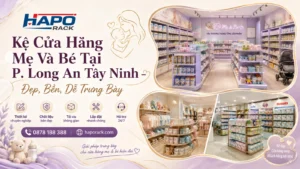 Kệ Trưng Bày Cửa Hàng Mẹ Và Bé Tại P. Long An Tây Ninh – Tối Ưu Không Gian, Dễ Vệ Sinh Hằng Ngày