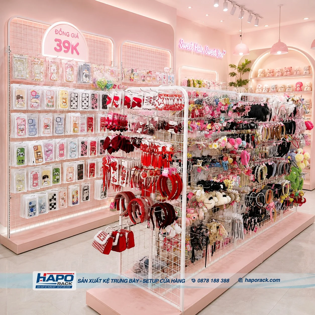 Kệ Trưng Bày Kẹp Tóc Đẹp – Tối Ưu Không Gian Shop Phụ Kiện