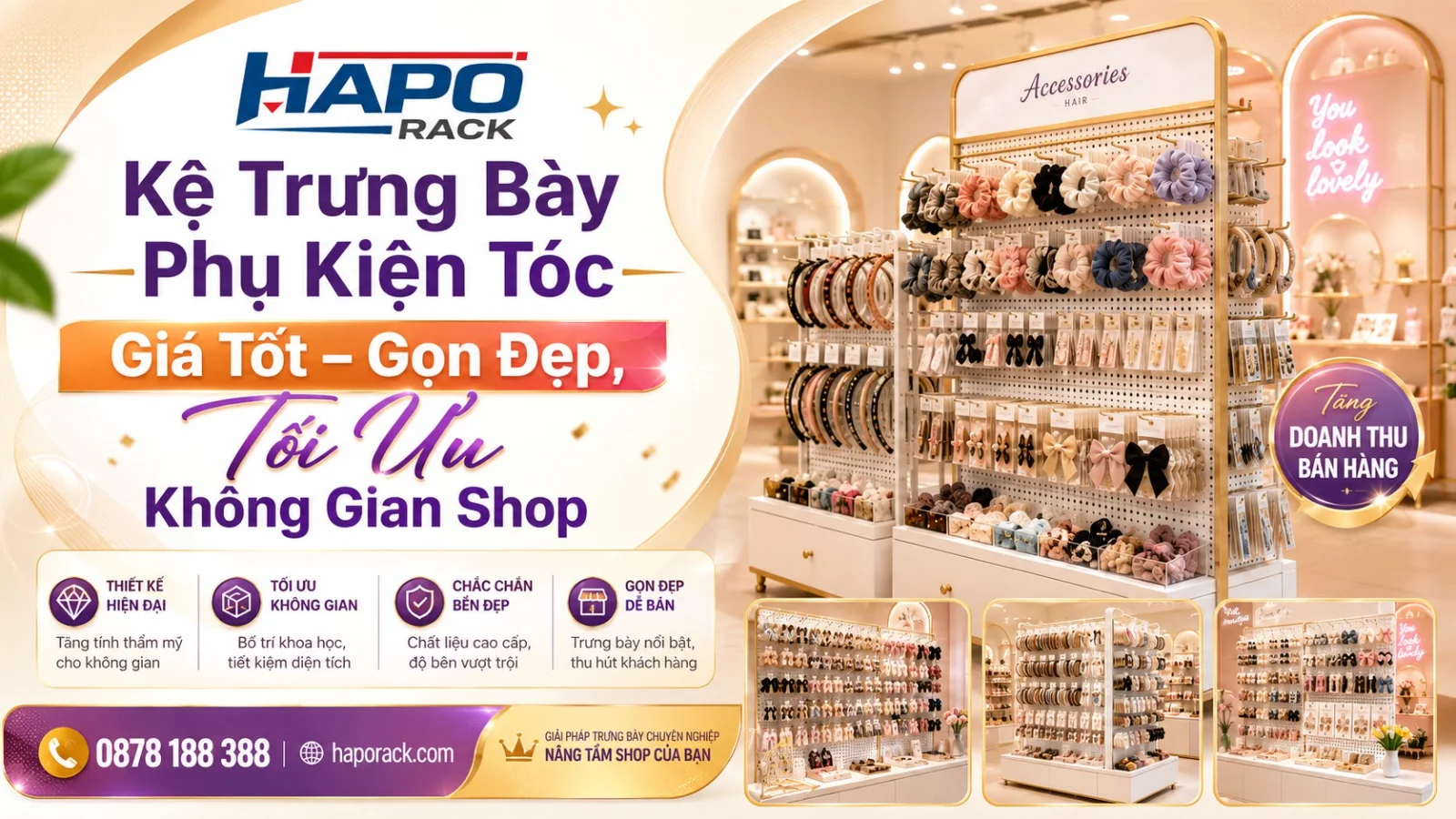 Kệ Trưng Bày Kẹp Tóc Giá Tốt – Gọn Gàng, Dễ Bố Trí Cửa Hàng