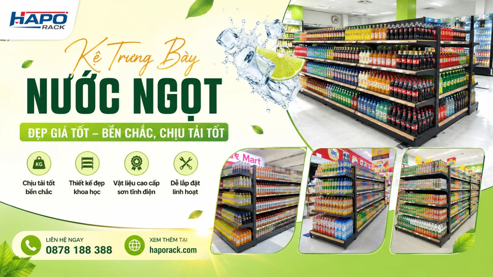 Kệ Trưng Bày Đồ Uống Cho Siêu Thị – Hiện Đại, Tối Ưu Diện Tích