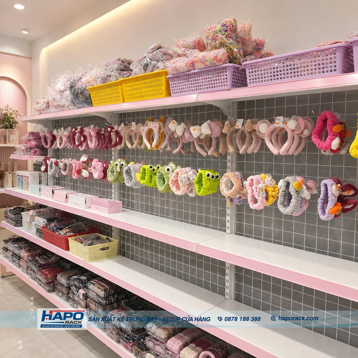 Kệ Trưng Bày Phụ Kiện Tóc Giá Tốt – Gọn Đẹp, Tối Ưu Không Gian Shop