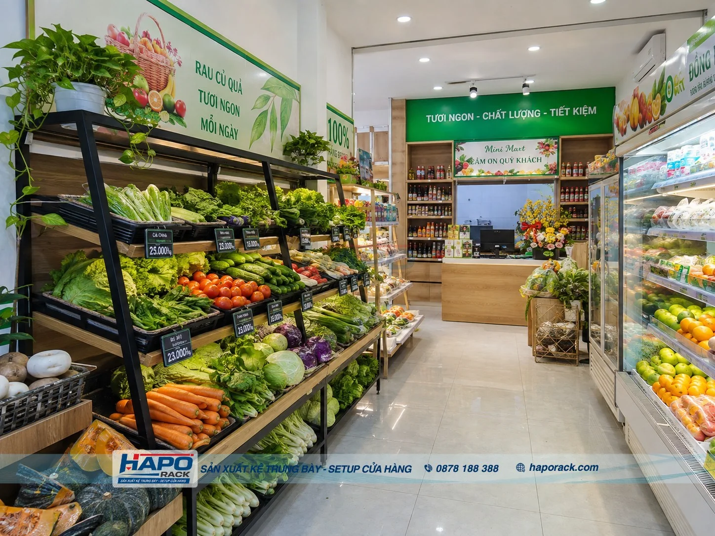 Kệ Trưng Bày Rau Củ Quả Bền Đẹp – Giải Pháp Cho Cửa Hàng Hiện Đại