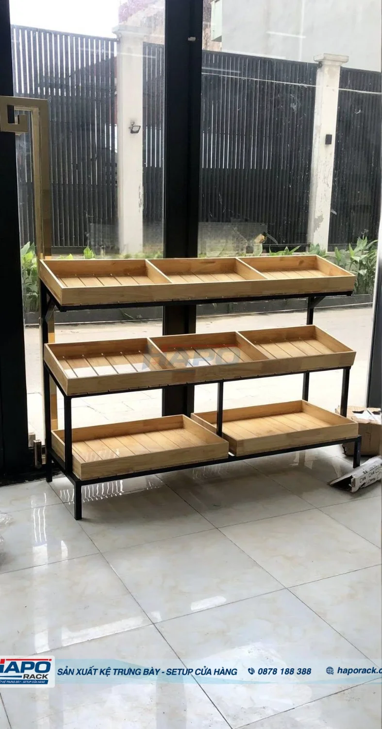 Kệ Trưng Bày Rau Củ Quả – Mẫu Kệ Tiện Dụng Cho Siêu Thị, Tạp Hóa