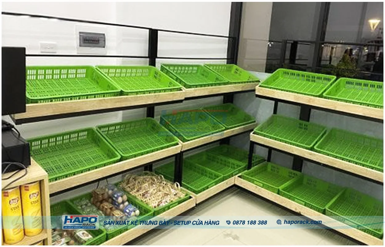Kệ Trưng Bày Rau Củ Quả Siêu Thị – Mẫu Đẹp, Dễ Sắp Xếp