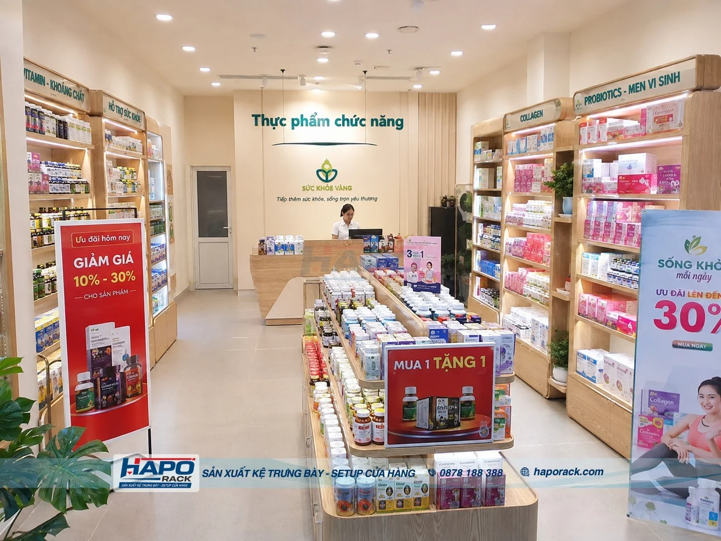 Kệ Trưng Bày Thực Phẩm Chức Năng Đẹp Dễ Bố Trí Và Sắp Xếp