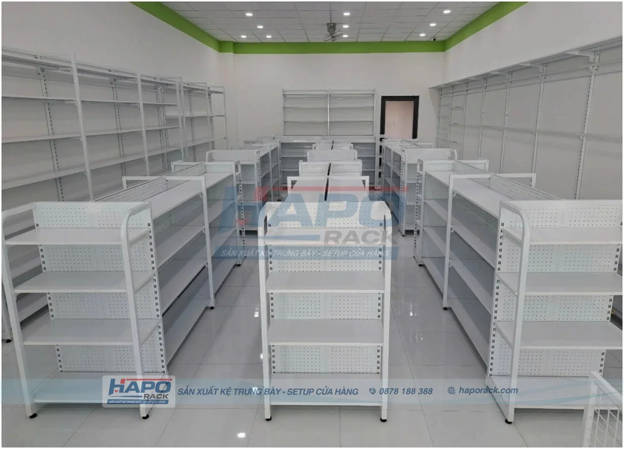 Kích Thước Kệ Đầu Dãy Siêu Thị Tiêu Chuẩn – Chọn Theo Diện Tích Và Ngành Hàng