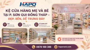 Lắp Đặt Kệ Cửa Hàng Mẹ Và Bé Tại P. Sơn Qui Đồng Tháp – Gọn Đẹp, Dễ Trưng Bày