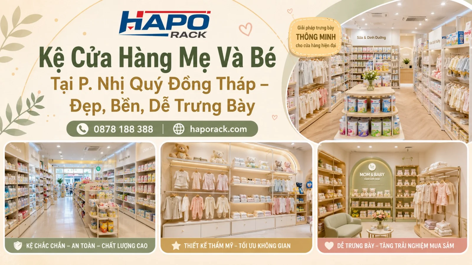 Lắp Đặt Kệ Shop Mẹ Và Bé Tại P. Nhị Quý Đồng Tháp – Bền Đẹp, Tối Ưu Không Gian