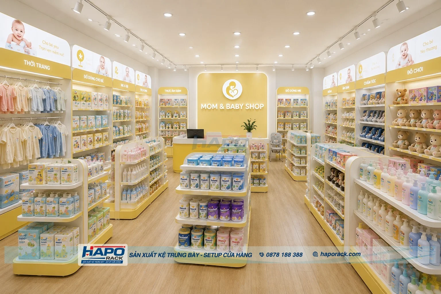 Lắp Đặt Kệ Cửa Hàng Mẹ Và Bé Tại P. Phước Thới TP. Cần Thơ – Gọn Đẹp, Tiện Dụng