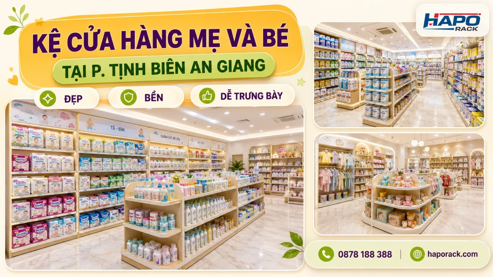 Lắp Đặt Kệ Cửa Hàng Mẹ Và Bé Tại P. Tịnh Biên An Giang Tối Ưu Diện Tích