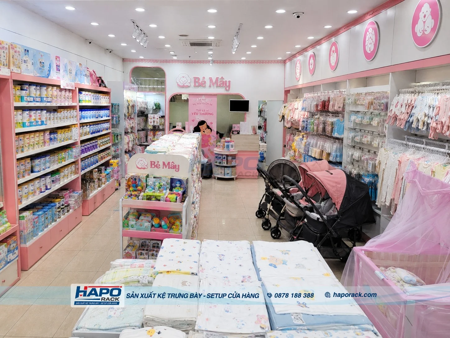Lắp Đặt Kệ Shop Mẹ Và Bé Tại P. An Bình TP. Cần Thơ – Gọn Đẹp, Tiết Kiệm Diện Tích