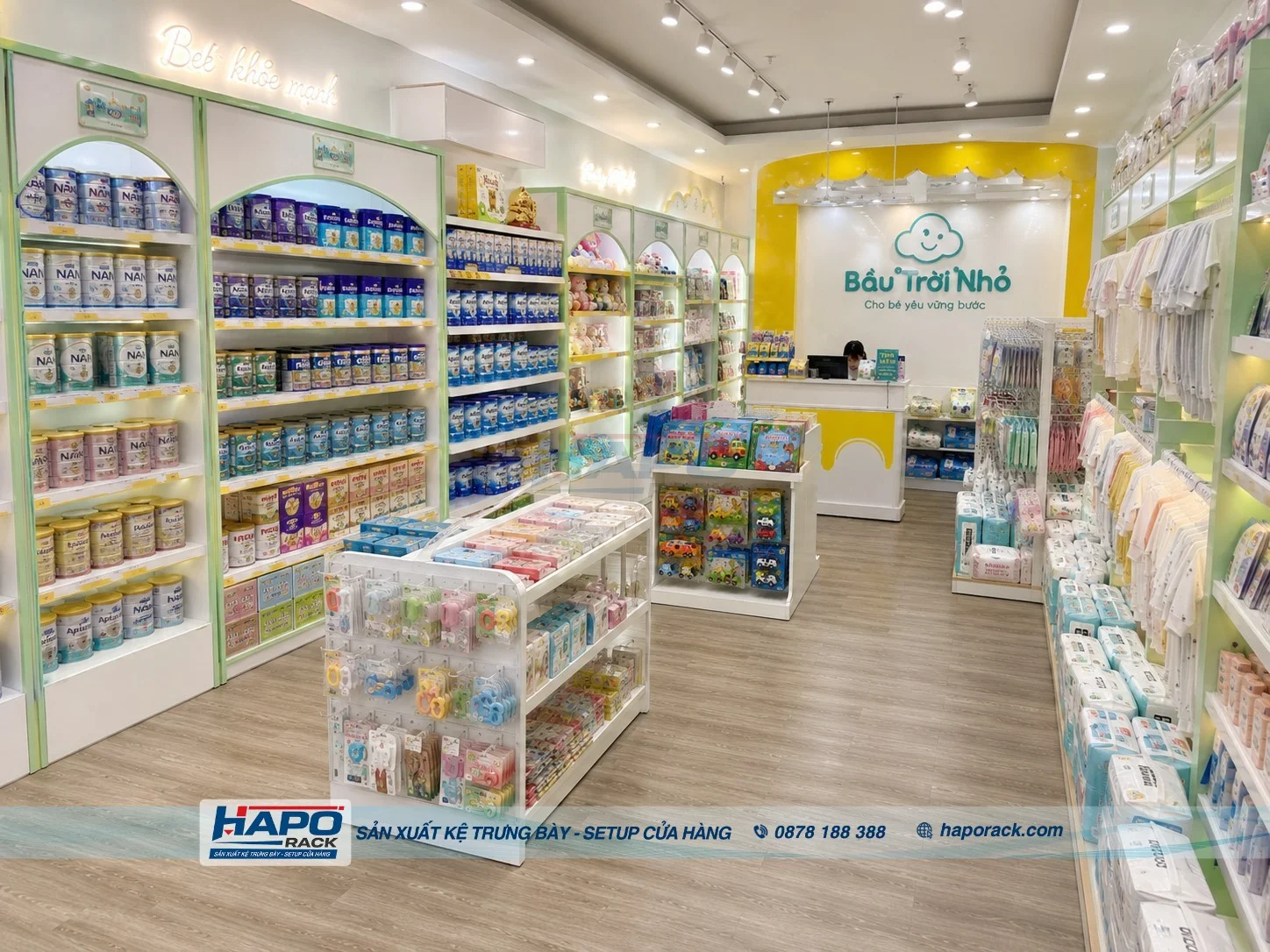 Lắp Đặt Kệ Shop Mẹ Và Bé Tại P. Cái Răng TP. Cần Thơ – Đẹp, Bền, Tối Ưu Trưng Bày
