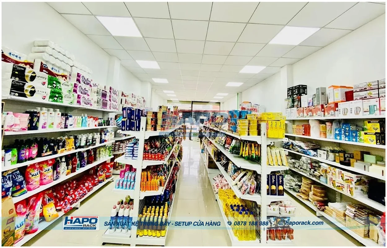 Mẫu Kệ Tạp Hóa Đẹp – Tối Ưu Không Gian Cửa Hàng