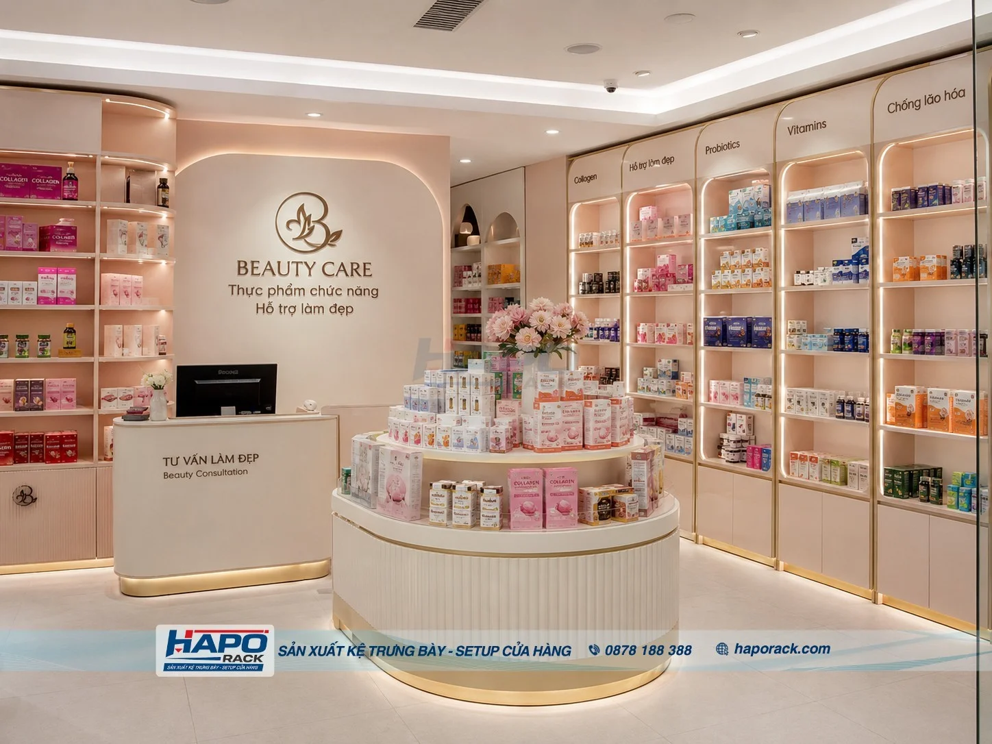 Mẫu Kệ Thực Phẩm Chức Năng Đẹp Chắc Chắn Dễ Bố Trí Hàng Hóa