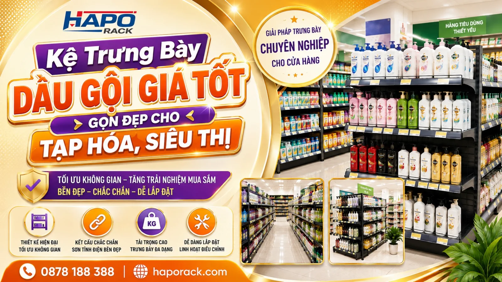 Mẫu Kệ Trưng Bày Dầu Gội Đẹp, Tiện Lợi Cho Cửa Hàng Bán Lẻ