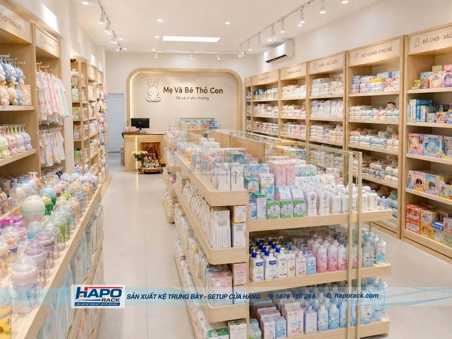 Sản Xuất Kệ Cửa Hàng Mẹ Và Bé Tại P. An Bình TP. Cần Thơ – Bền Đẹp, Giá Tốt