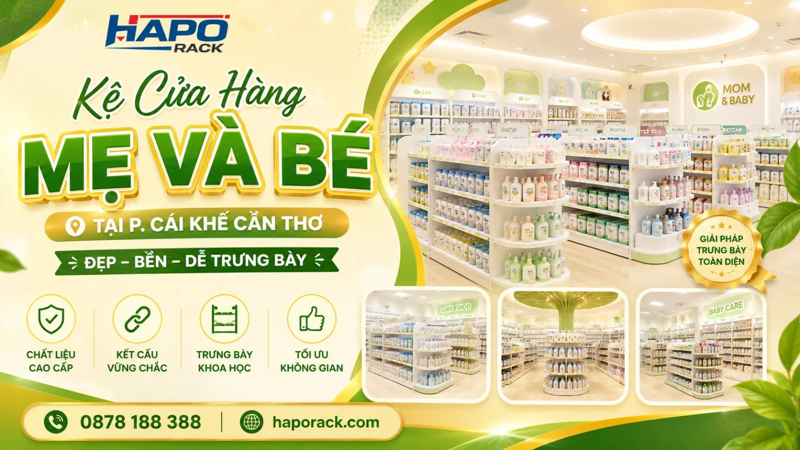 Sản Xuất Kệ Cửa Hàng Mẹ Và Bé Tại P. Cái Khế TP. Cần Thơ Uy Tín