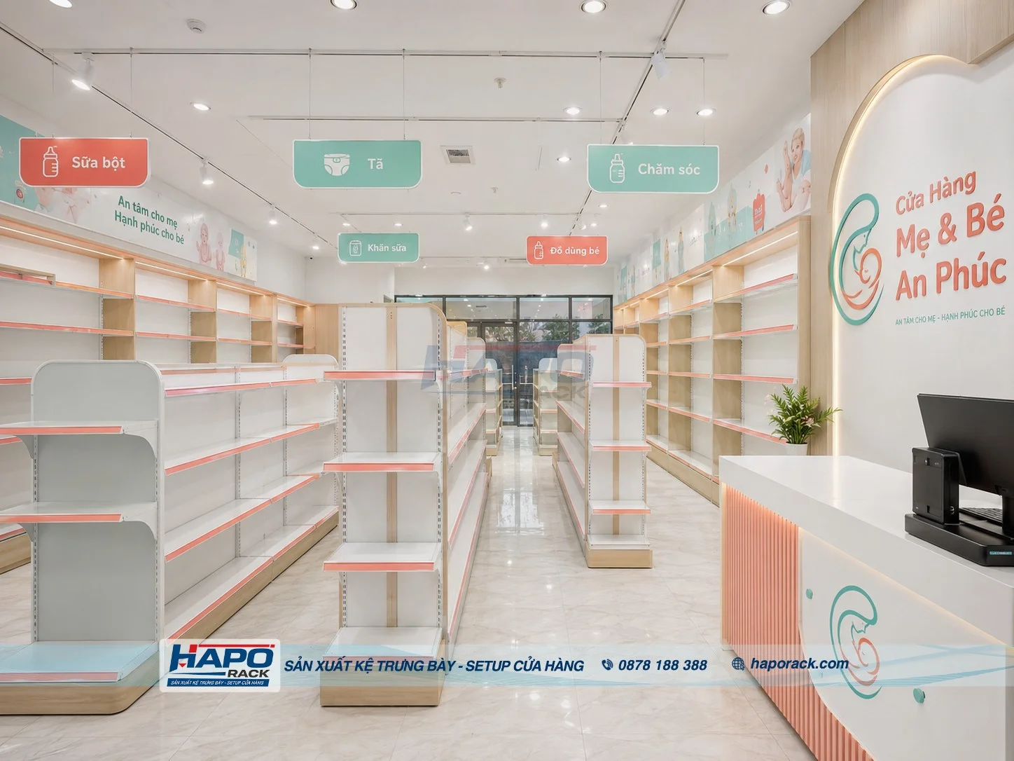 Sản Xuất Kệ Cửa Hàng Mẹ Và Bé Tại P. Ô Môn TP. Cần Thơ – Gọn Đẹp, Tối Ưu Trưng Bày