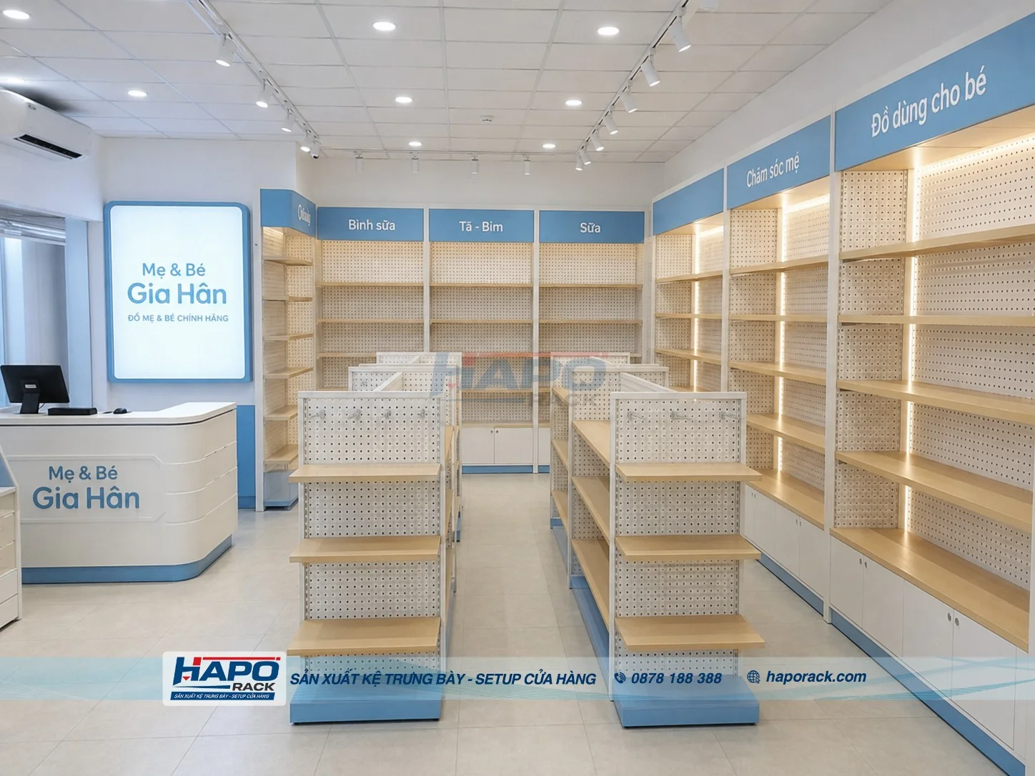 Sản Xuất Kệ Cửa Hàng Mẹ Và Bé Tại P. Phước Thới TP. Cần Thơ – Bền Chắc, Giá Tốt